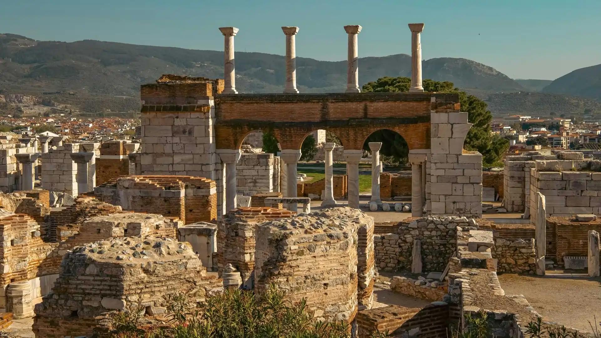 Panoramic view of the Basilica of St. John near the Ephesus Church ruins