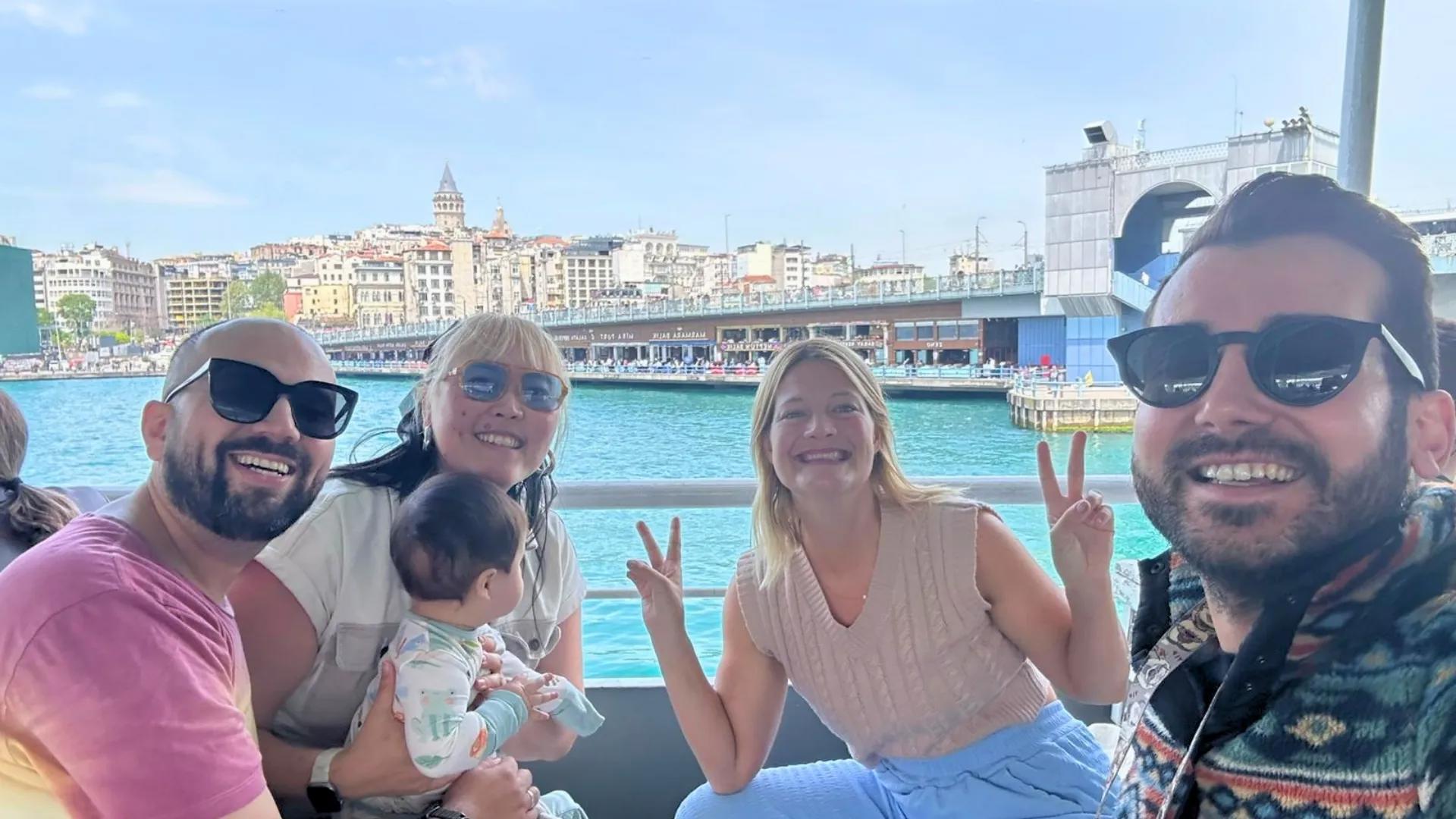 Experience a relaxing Istanbul Bosphorus boat tour with Galata Tower and Galata Bridge views.