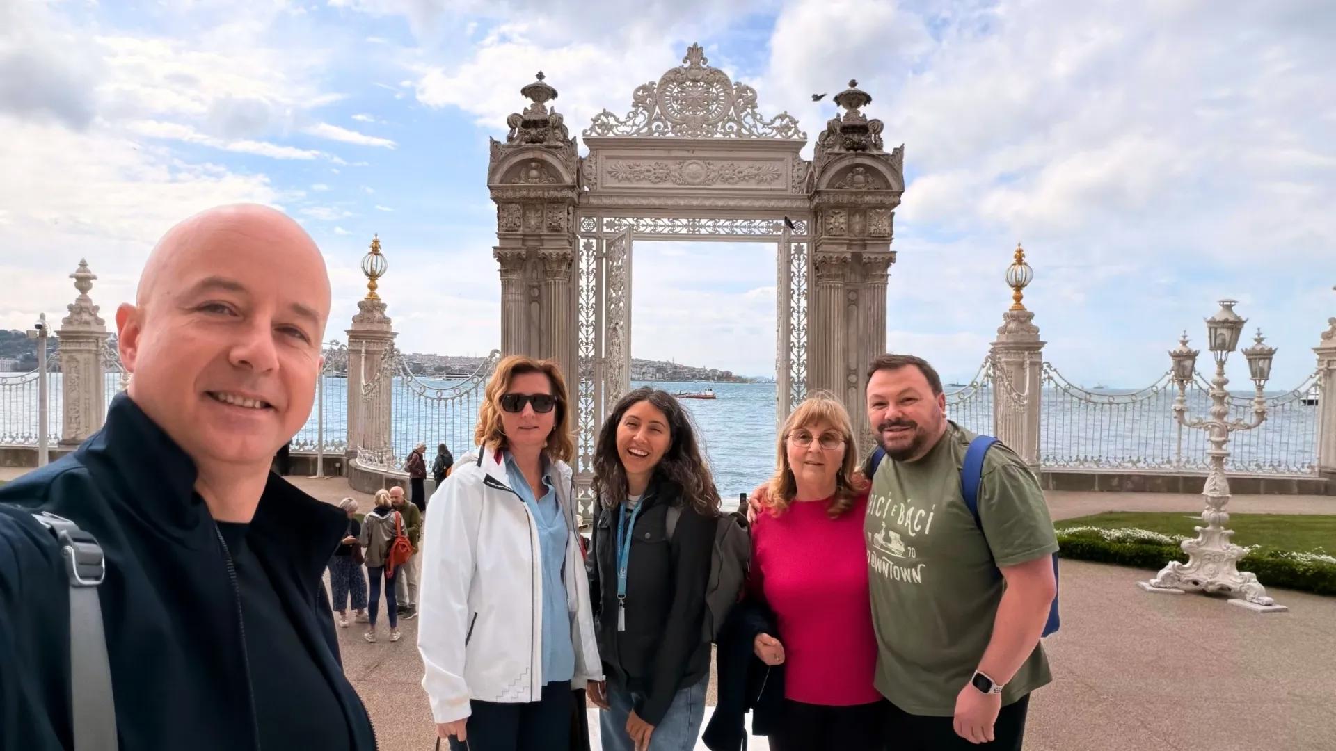 Take beautiful photos at Dolmabahce Palace during a small group Istanbul layover tour with Bosphorus views.