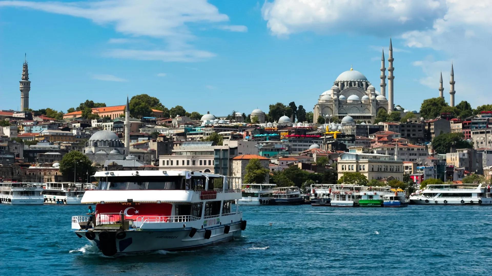 Enjoy a classic Istanbul Bosphorus cruise with mosque skyline and ferry views from the water