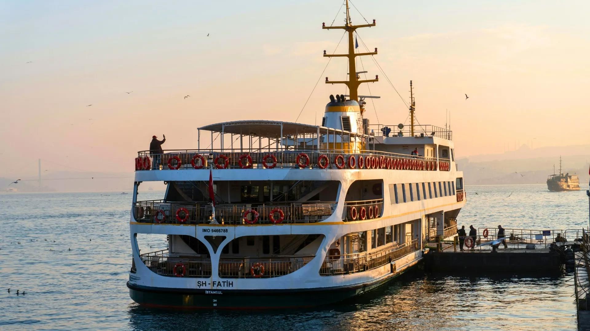 Relax by the water on a sunset Bosphorus ferry tour in Istanbul with panoramic sea views.