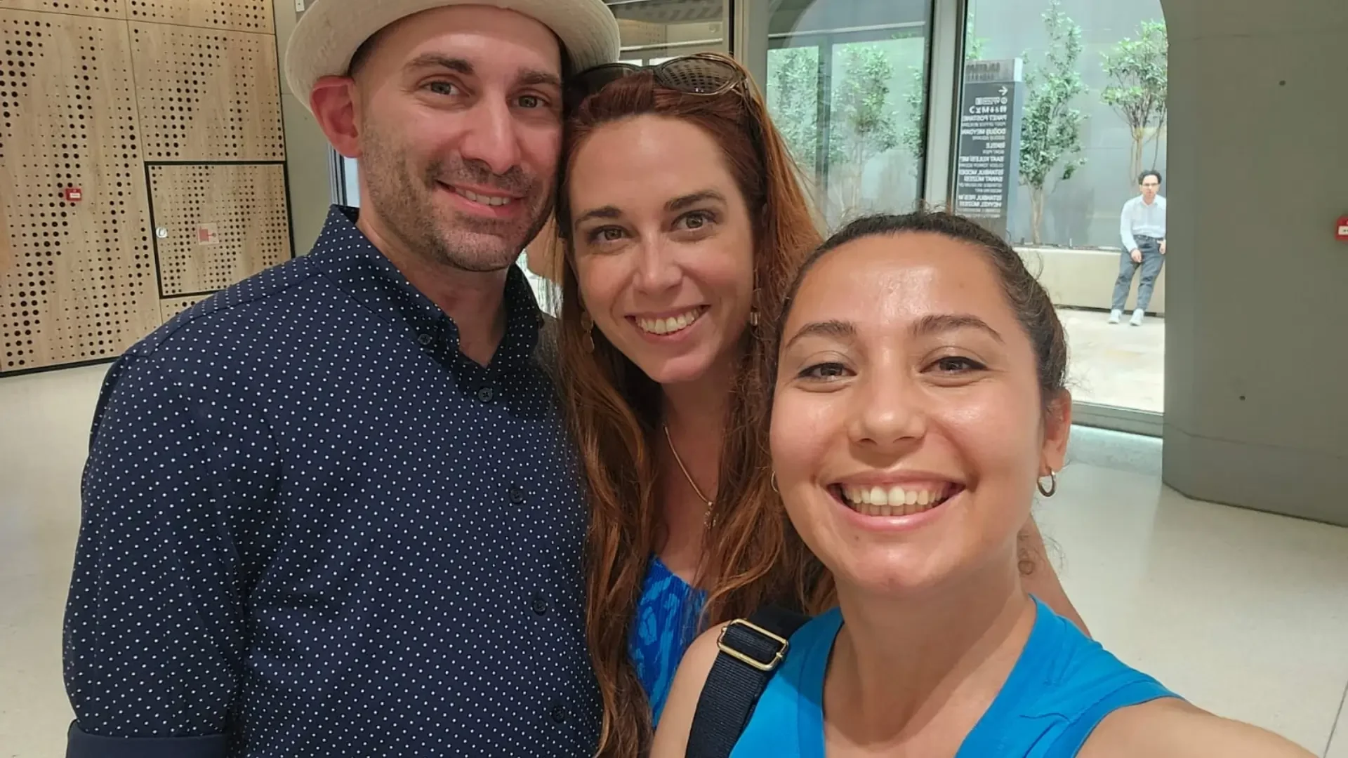 Travelers taking a memorable photo with their guide during an Istanbul shore tour.
